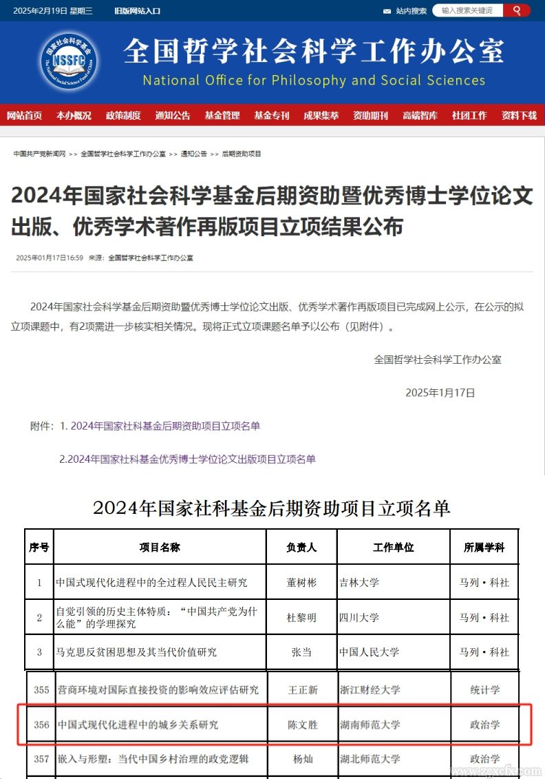 陈文胜教授获国家社科基金后期资助重点项目立项(图1)